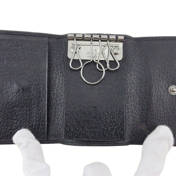 GUCCI Key Case GG Canvas Canvas x Leather Authentic - Picture 5 of 10